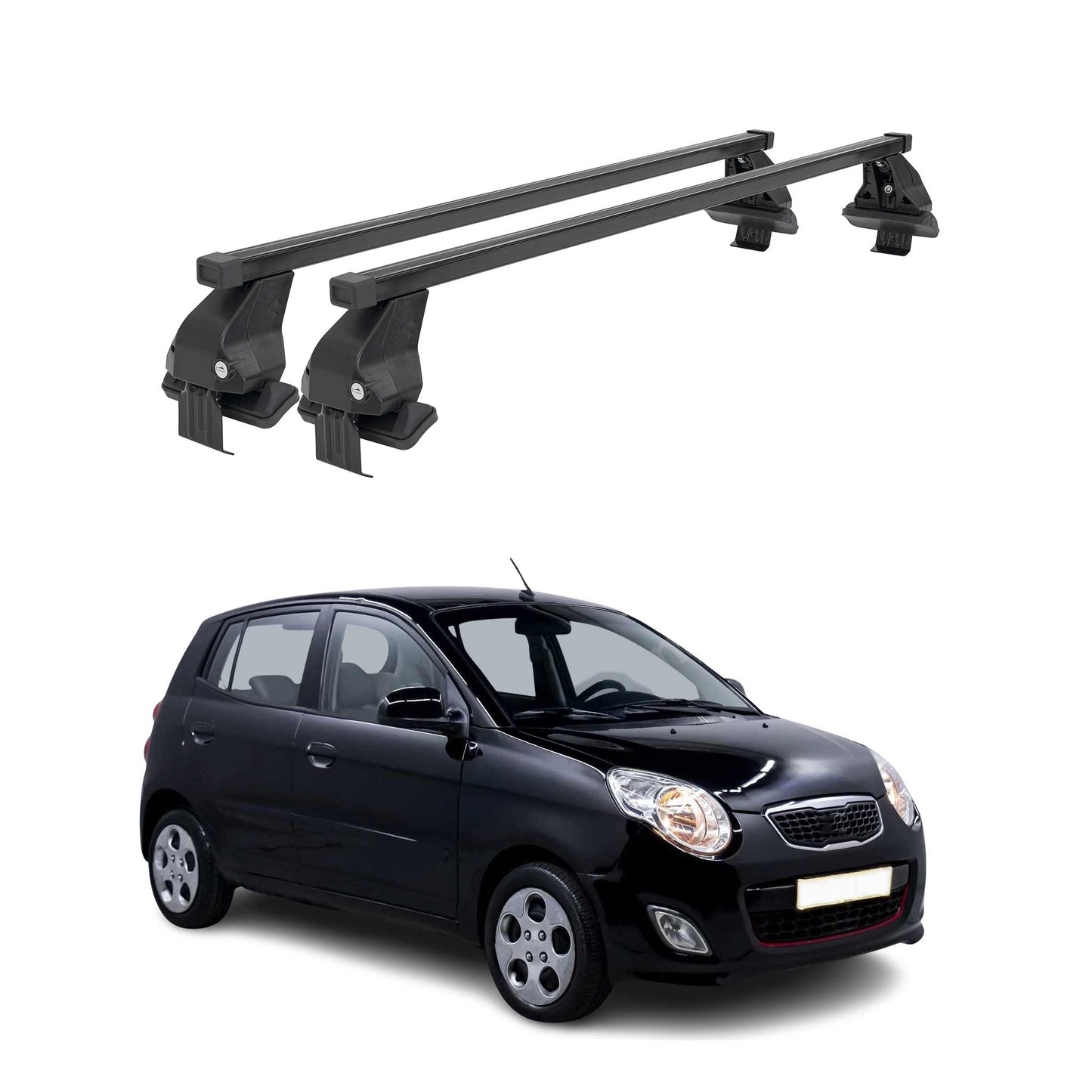 Menabo Dachträger Grundtäger für Kia Picanto 2011-2017 50kg Stahl Schwarz 2 tlg