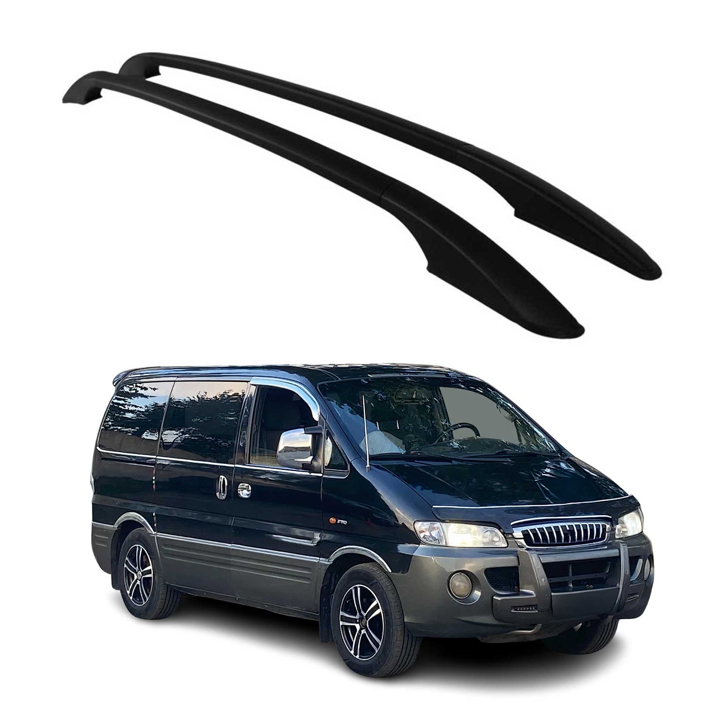 Aluminium Dachreling Relingträger für Hyundai Starex 1999-2005 Schwarz 2x