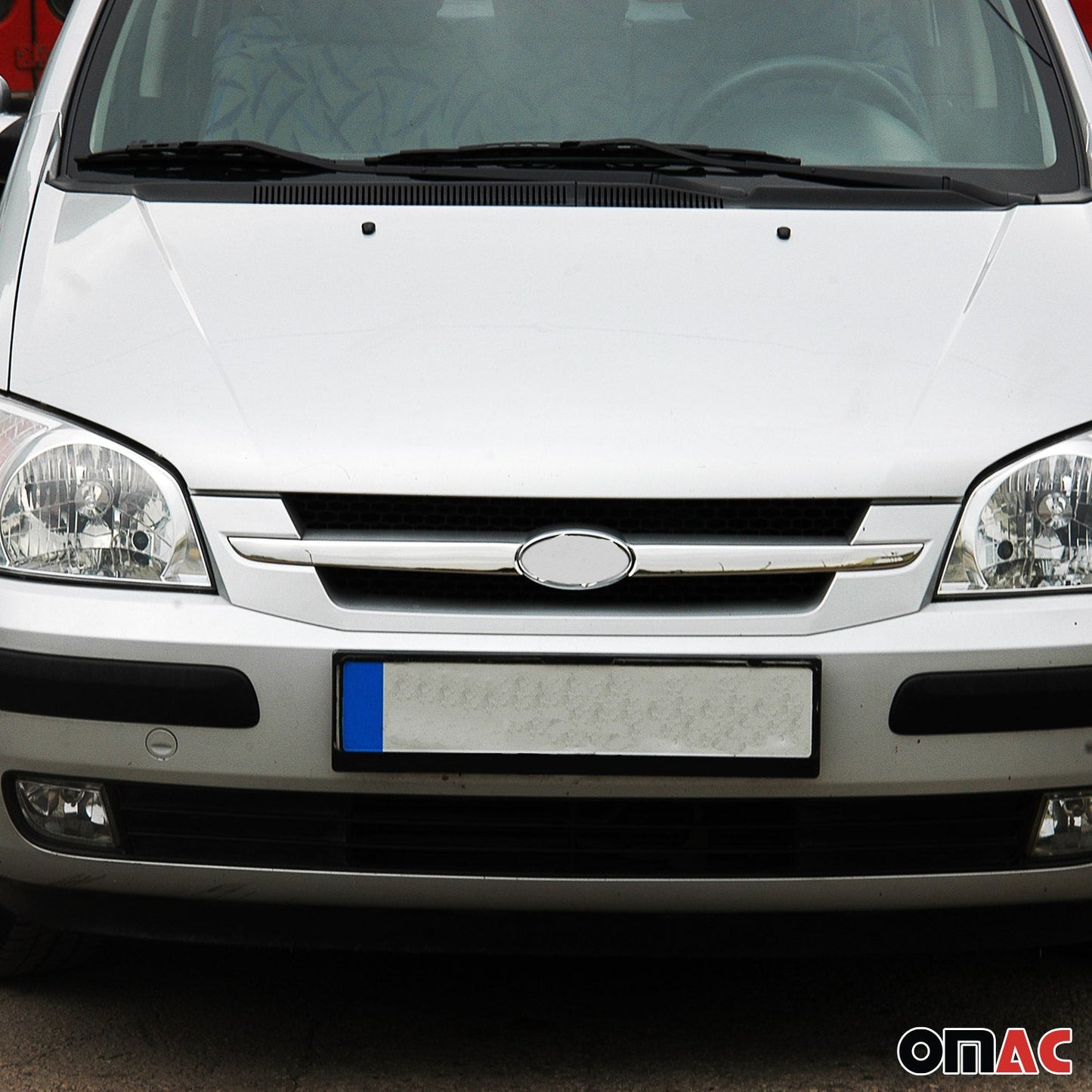Benzi decorative grilă auto pentru Hyundai Getz 2002-2011, oțel inoxidabil, argintiu, 2x