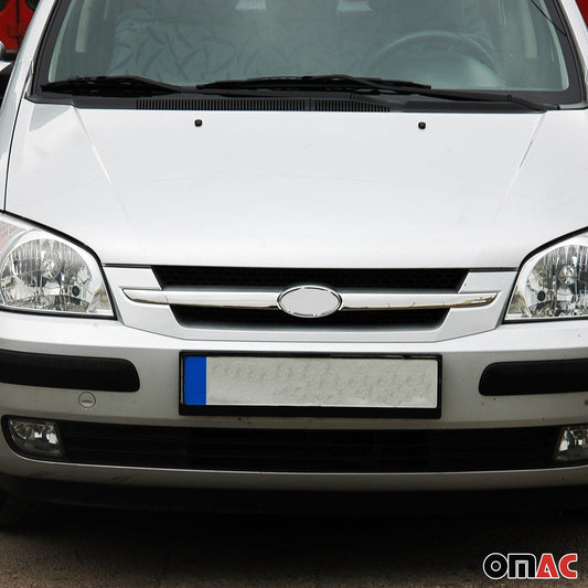 Benzi decorative grilă auto pentru Hyundai Getz 2002-2011, oțel inoxidabil, argintiu, 2x