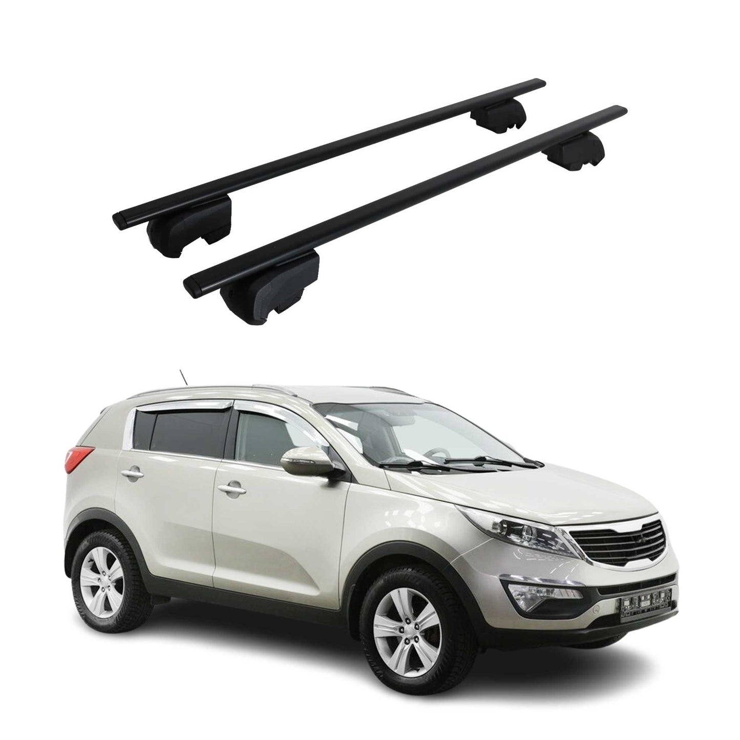 Dachträger Gepäckträger für Kia Sportage SL 2010-2015 ABE Metall Schwarz 2x