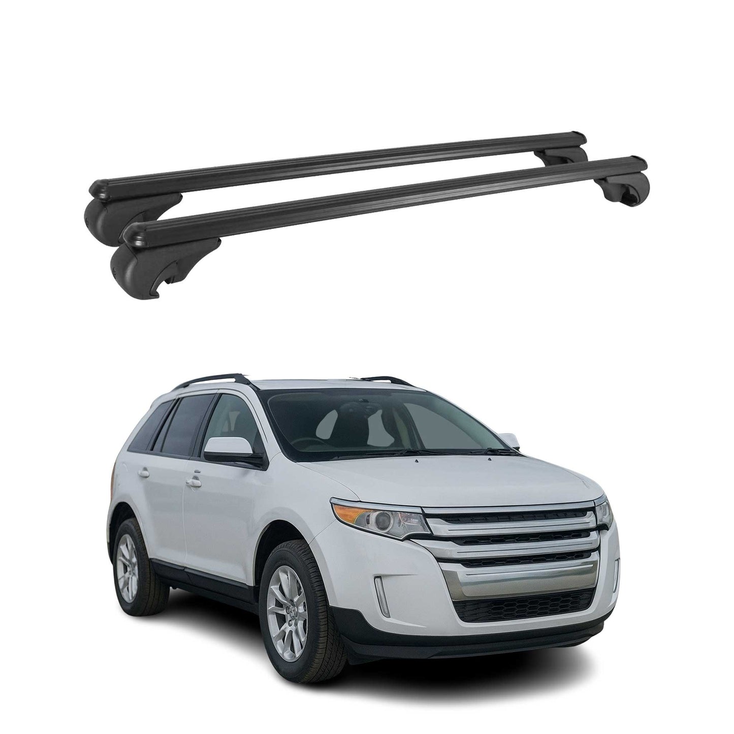 Dachträger für Ford Edge 2007-2014 Gepäckträger Grundträger Aluminium Schwarz 2x