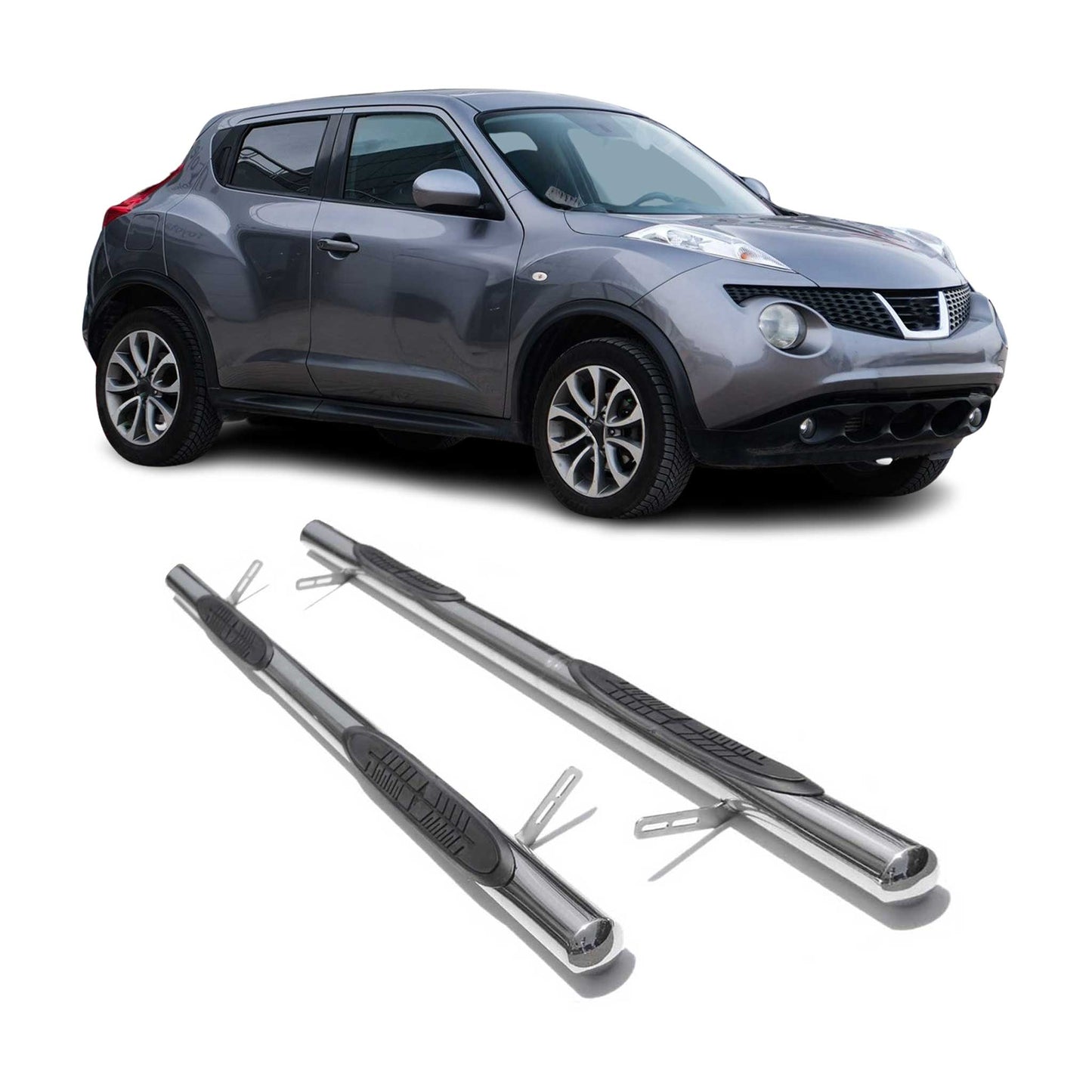 2010-2019 Nissan Juke Edelstahl Trittbretter Schwellerrohre Edelstahl Silber 2 tlg