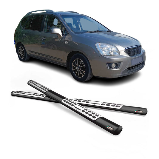 Edelstahl Seitenschweller Schwellerrohre für Kia Carens 2006-2013 Schwarz