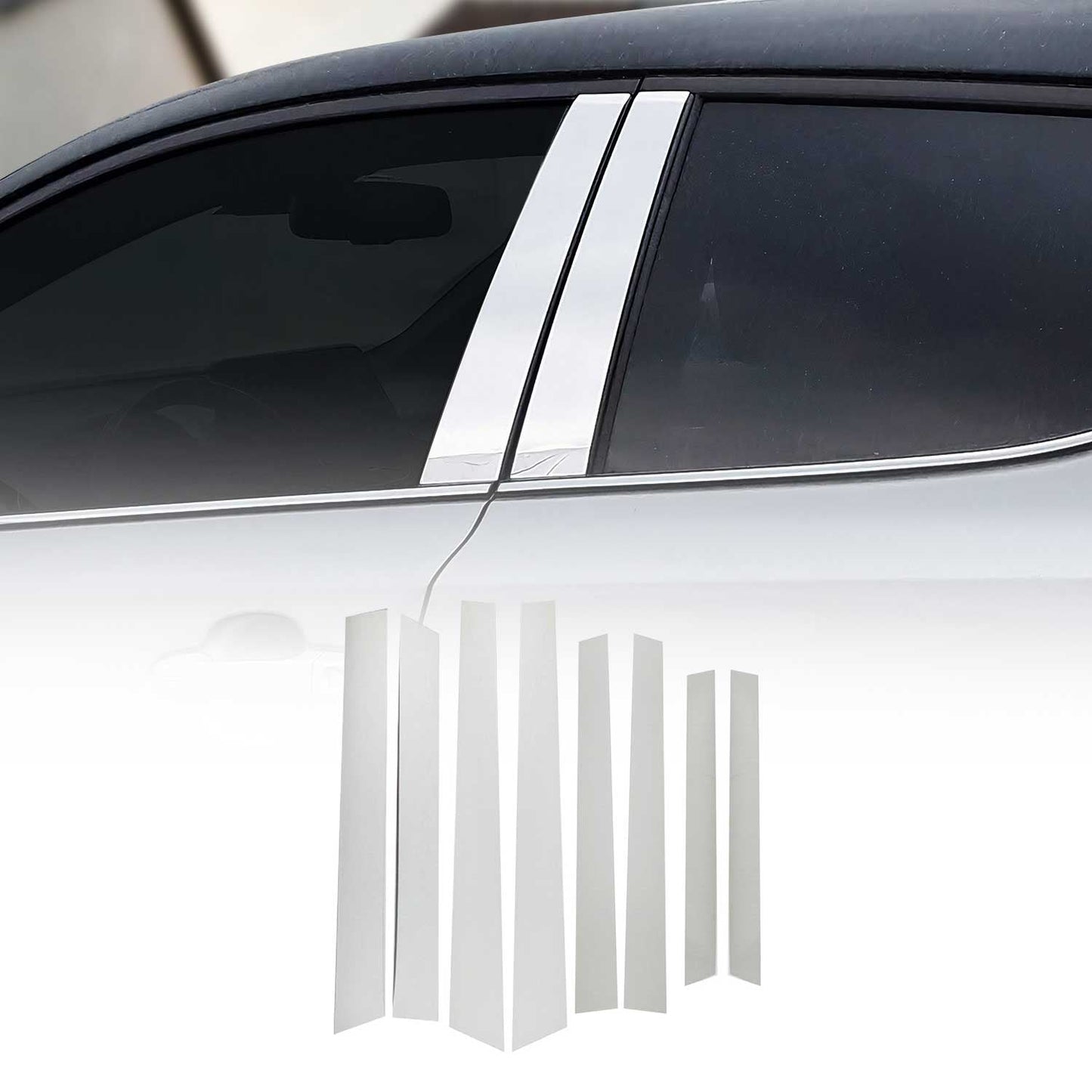 B-Säule C-Säule Türsäulen Verkleidung für Dacia Duster 2010-2018 Chrom Silber 8x