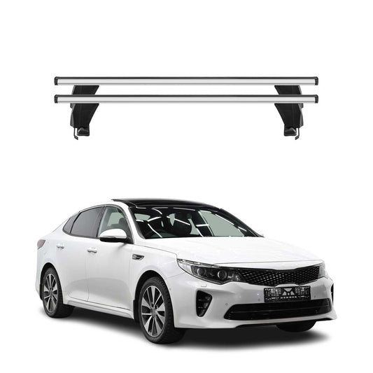 Menabo Dachträger Grundtäger für Kia Optima 2015-2020 50kg Alu Silber 2 tlg
