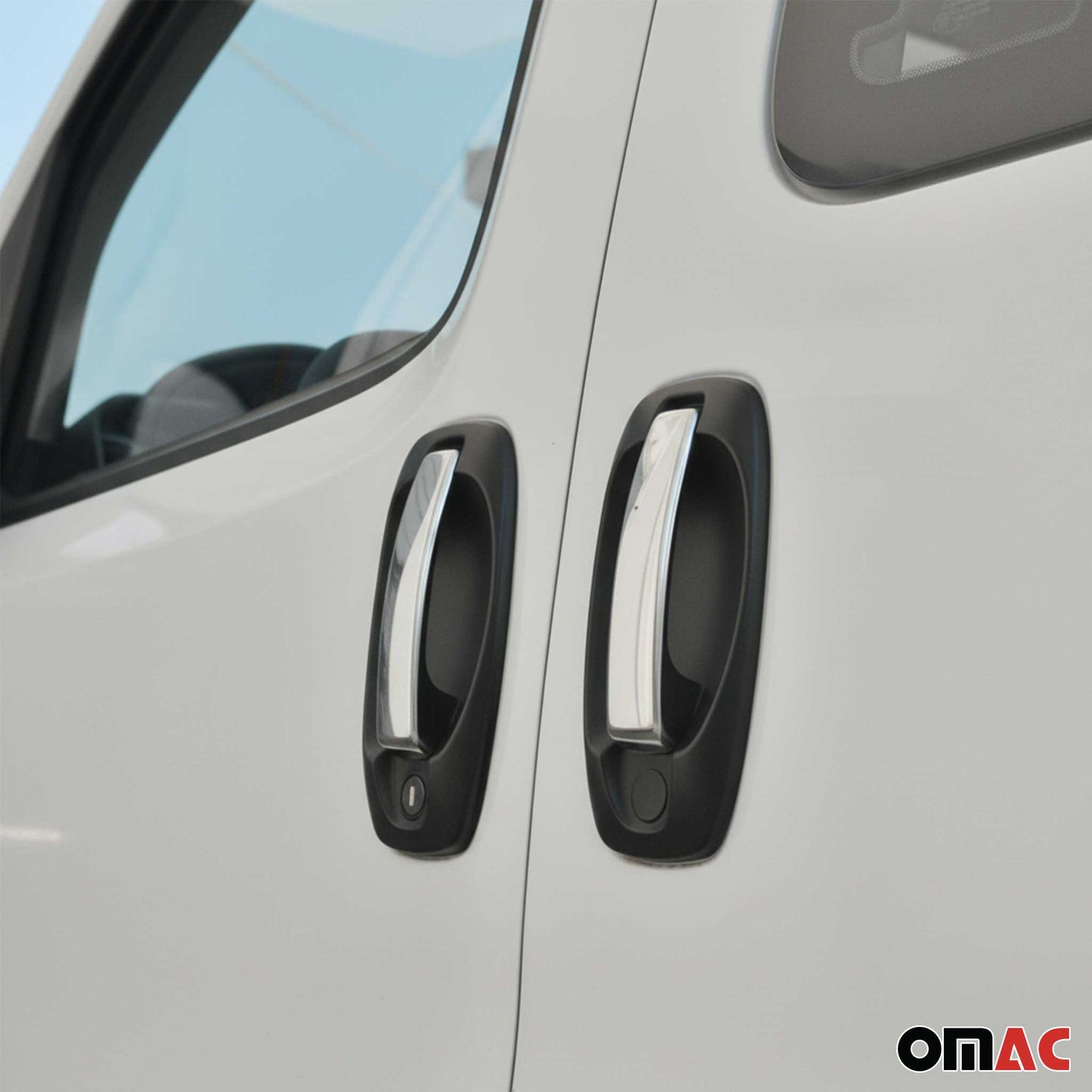 Capac mâner ușă, capace mâner ușă pentru Peugeot Bipper 2008-2020, oțel inoxidabil, argintiu, 5x