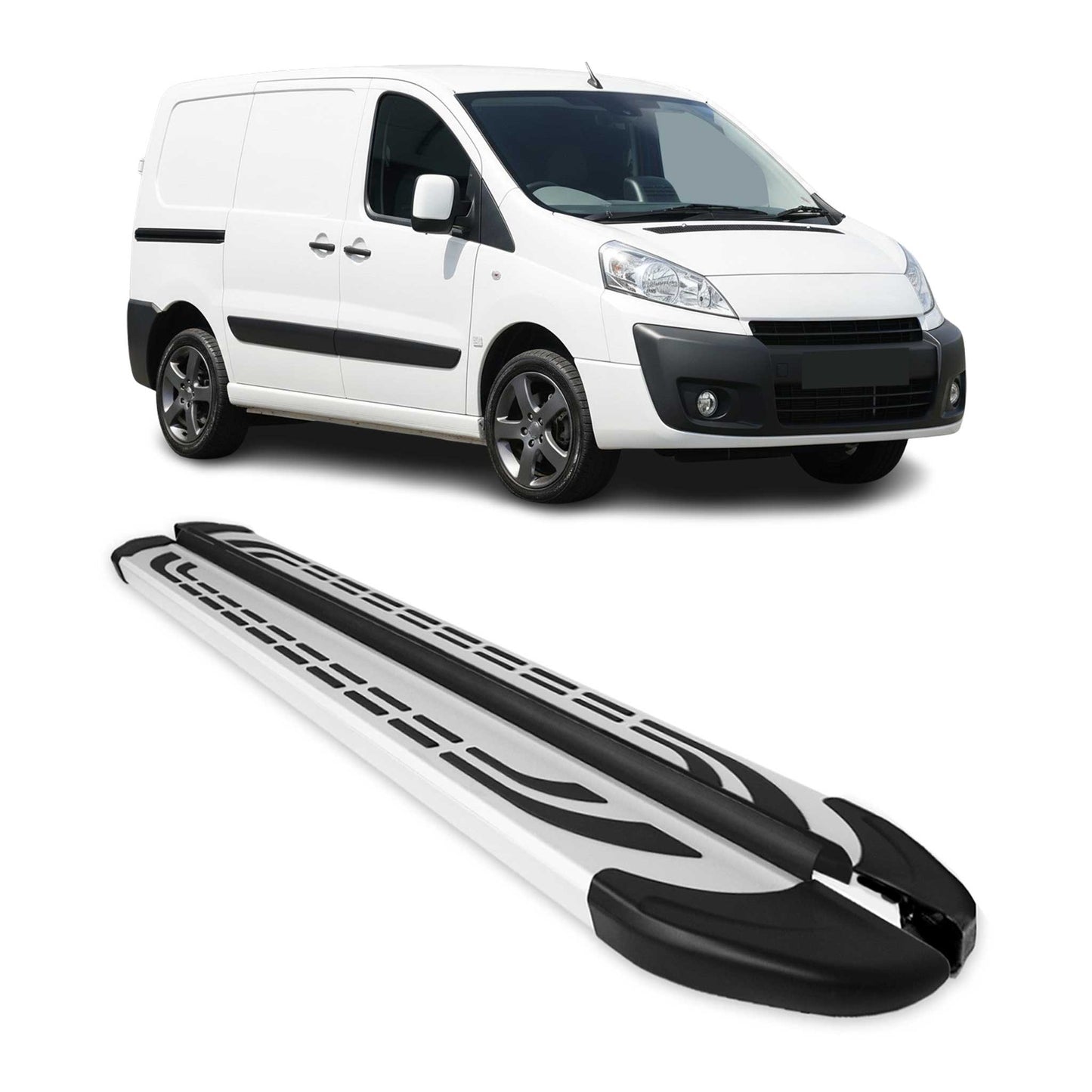 Trittbretter Seitenbretter für Peugeot Expert L1 Kurzer 2007-2016 2X Alu Silber