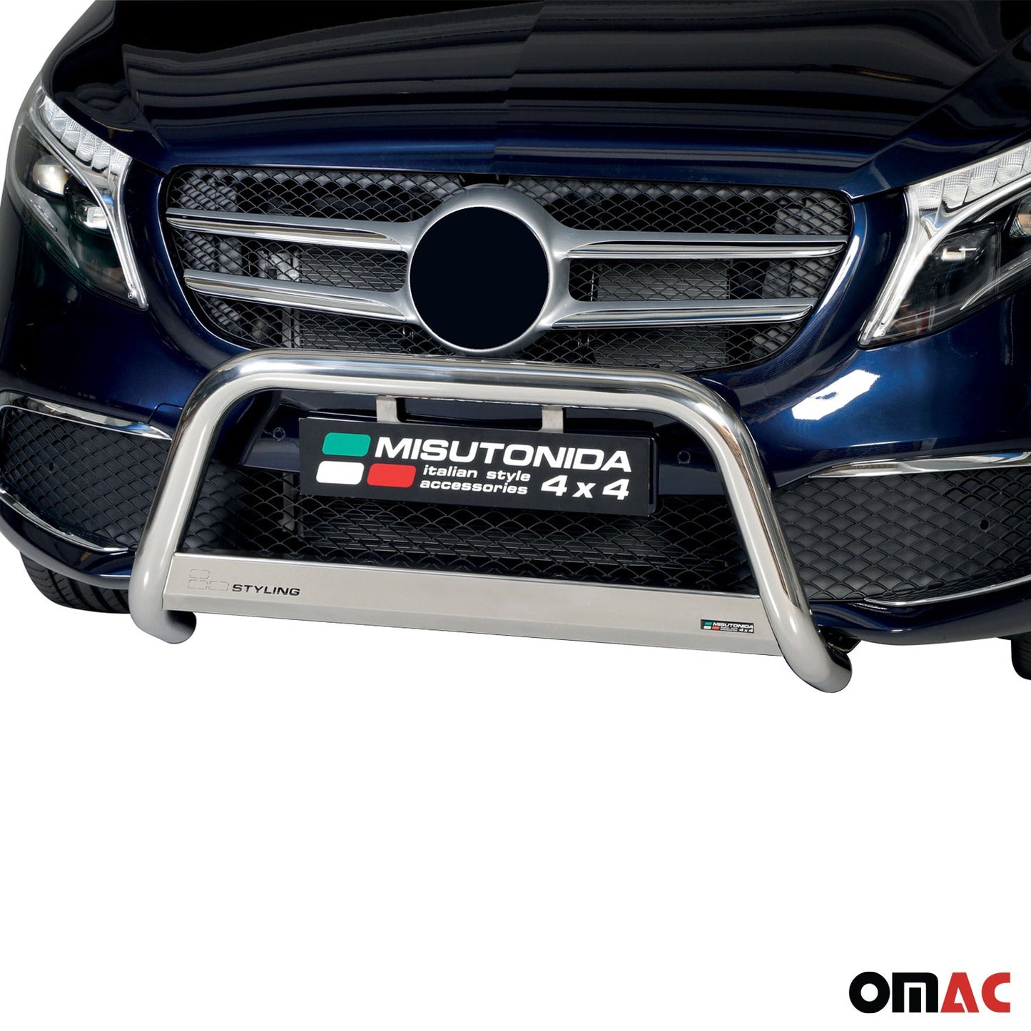 Bară de protecție/buton față pentru Mercedes Class 2020-2025, ø63mm, oțel, argintiu