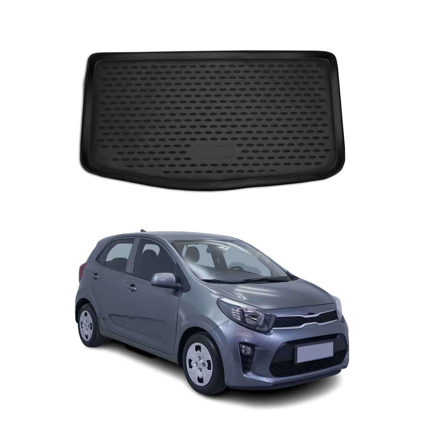 Covoraș portbagaj/tapițerie portbagaj pentru Kia Picanto 2017-2021, cauciuc TPE, negru