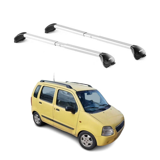Dachträger Grundtäger für Suzuki Wagon R+ 2000-2008 5 tür 100kg Alu Grau 2x ABE