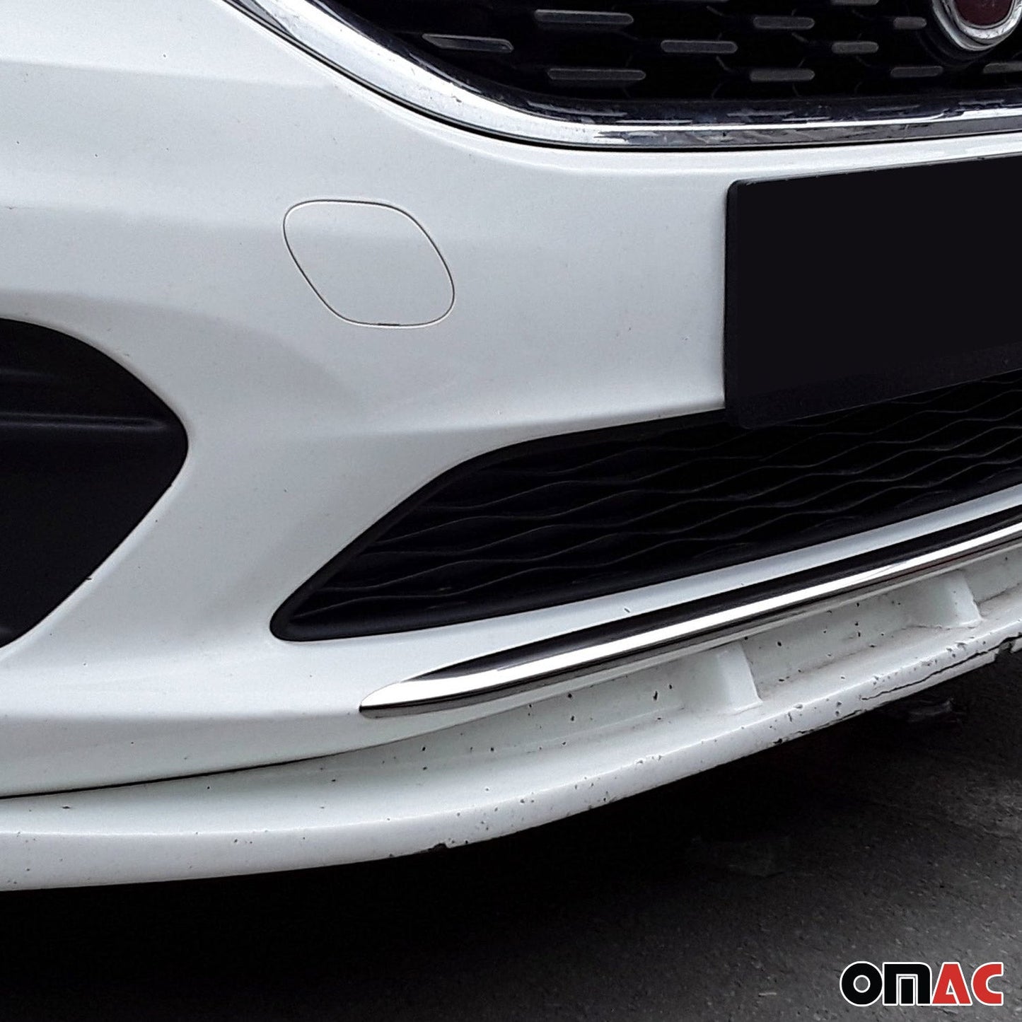 Benzi decorative grilă radiator pentru Fiat Tipo 2015-2024, oțel inoxidabil, argintiu, 1 bucată