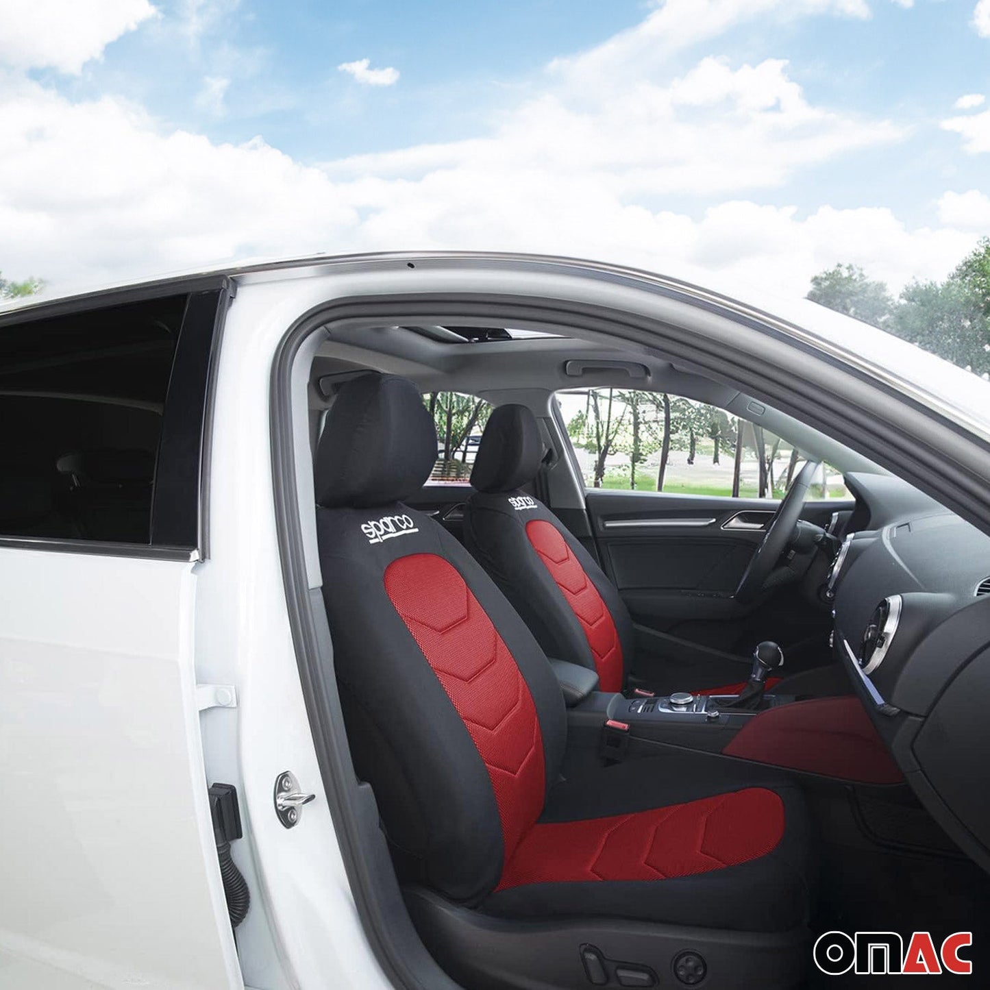 SPARCO Sitzbezüge Schonbezüge Autositzbezüge Universell Rot Vorne Hinten