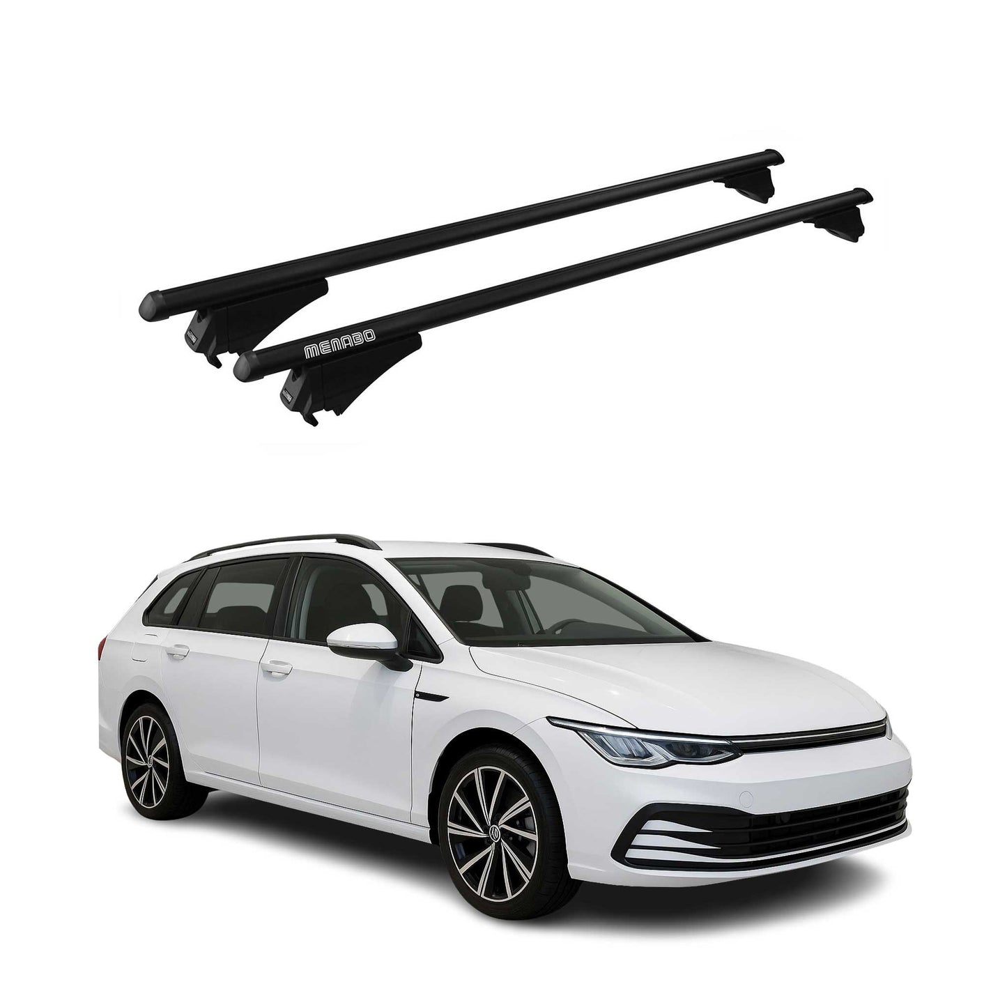 Menabo Portbagaj de plafon pentru VW Golf 2019-2025 75kg Aluminiu Negru 2 buc