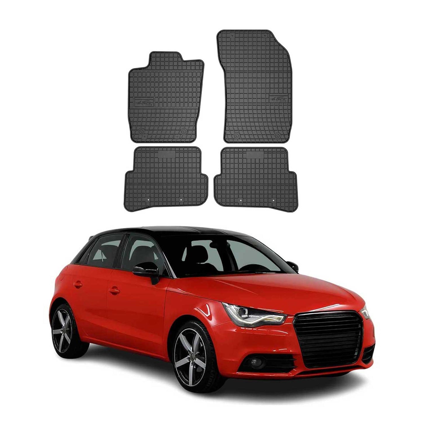 2010-2018 Audi A1 A1 Sportback 8X Fußmatten Gummi Schwarz 4 tlg