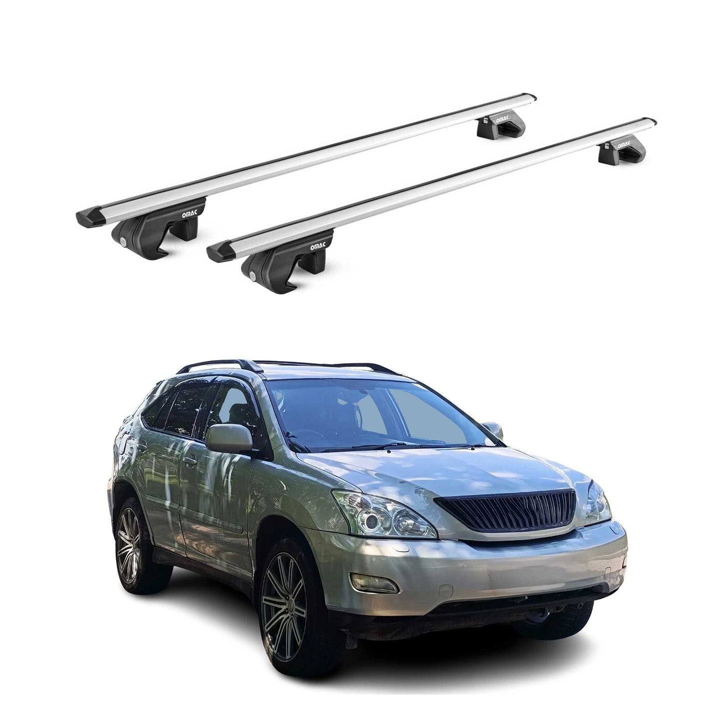 Dachträger Grundtäger für Lexus RX 2003-2015 5 tür 90kg Alu Silber 2 tlg ABE