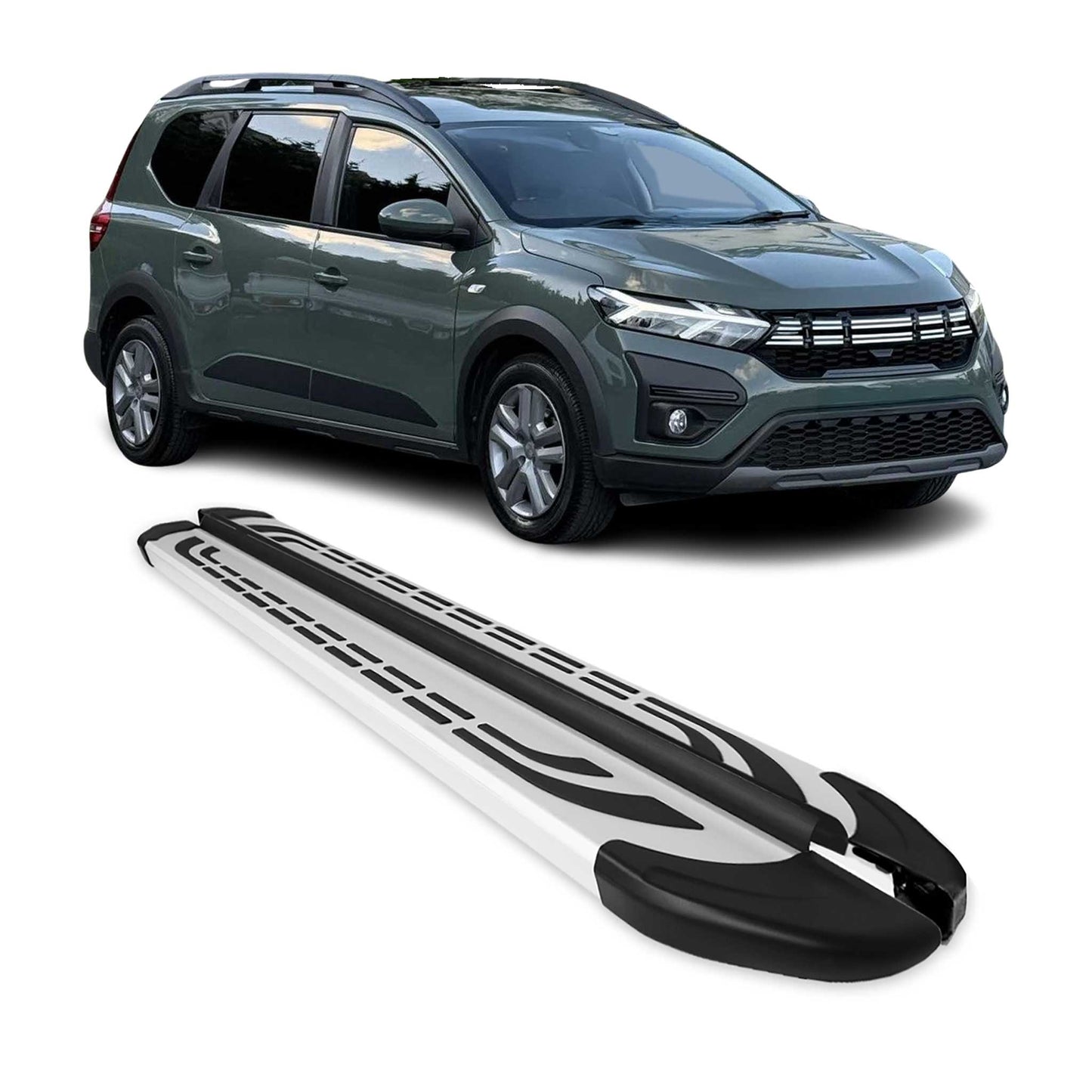 Trittbretter Seitenschweller Seitenbretter für Dacia Jogger 2022-2025 Alu Grau