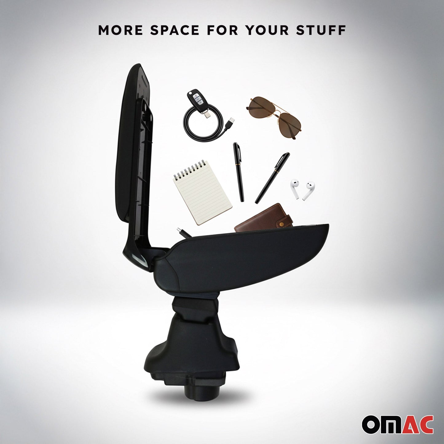 Armlehne Mittelarmlehne für Dacia Duster 2018-2024 PU-Leder ABS Schwarz