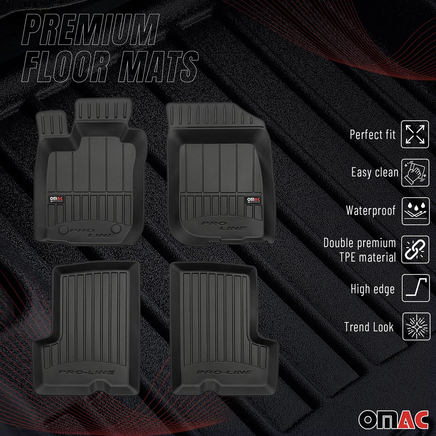 2010-2018 Dacia Duster Fußmatten TPE Schwarz 4 tlg