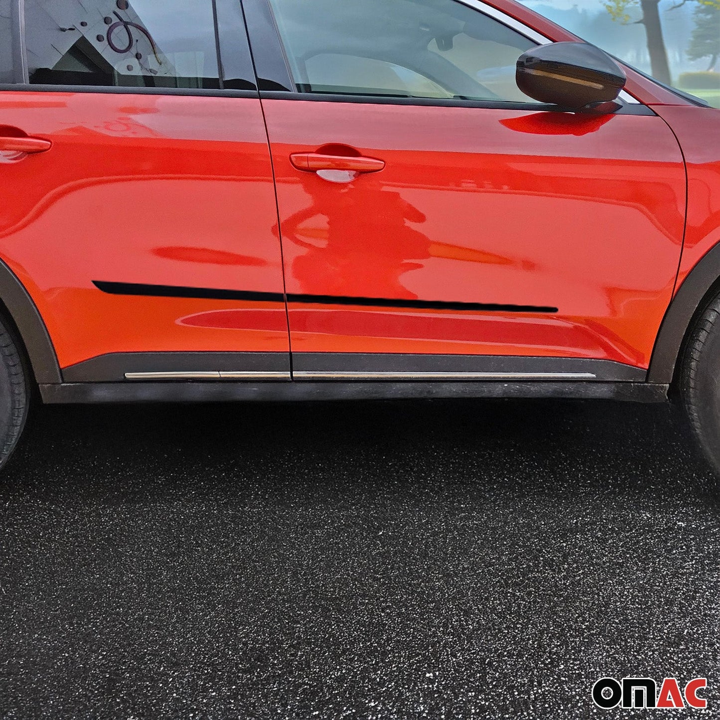 Listwa ochronna drzwi bocznych, listwa ochronna drzwi do Fiata 600e 2023-2025, polipropylen, czarna, 4x