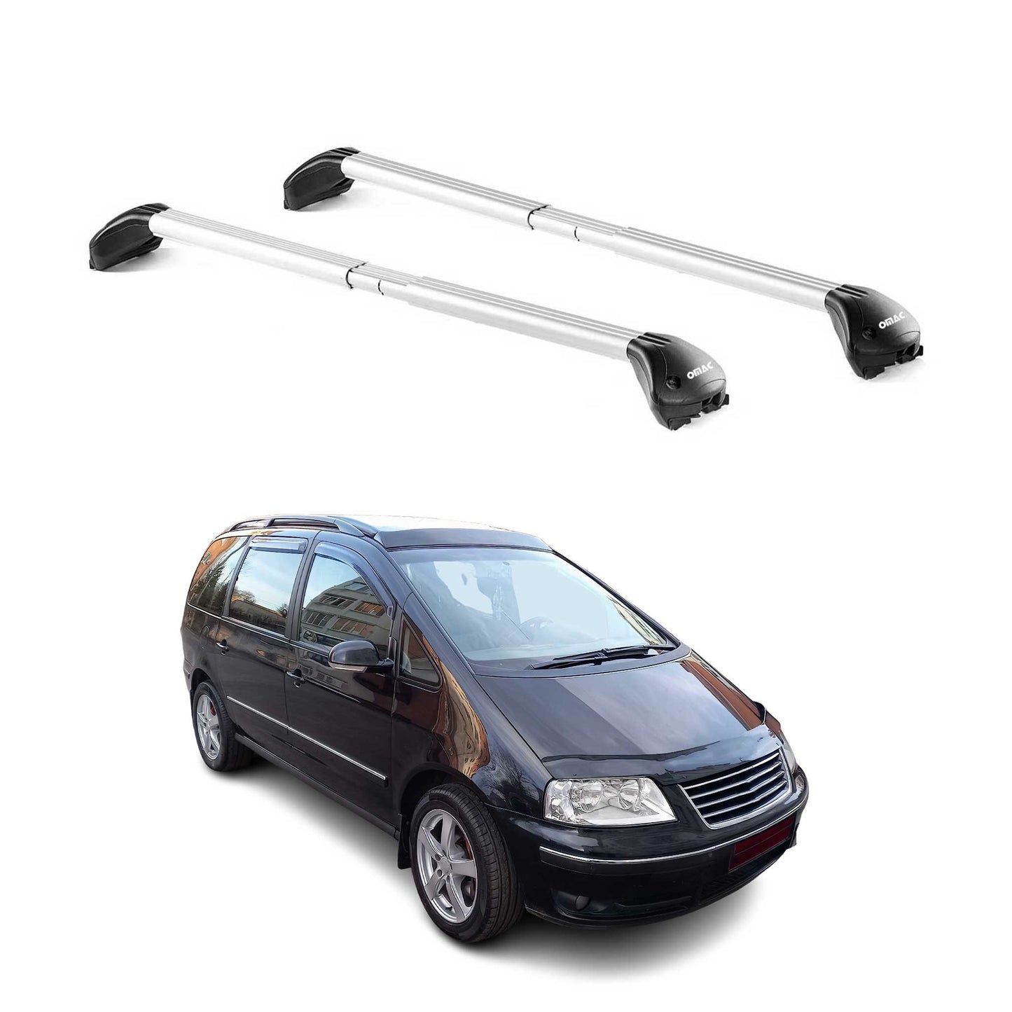 Dachträger Grundtäger für VW Sharan 7M 1995-2010 5 tür 100kg Alu Silber 2x ABE