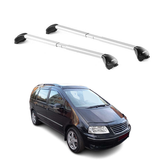 Dachträger Grundtäger für VW Sharan 7M 1995-2010 5 tür 100kg Alu Silber 2x ABE