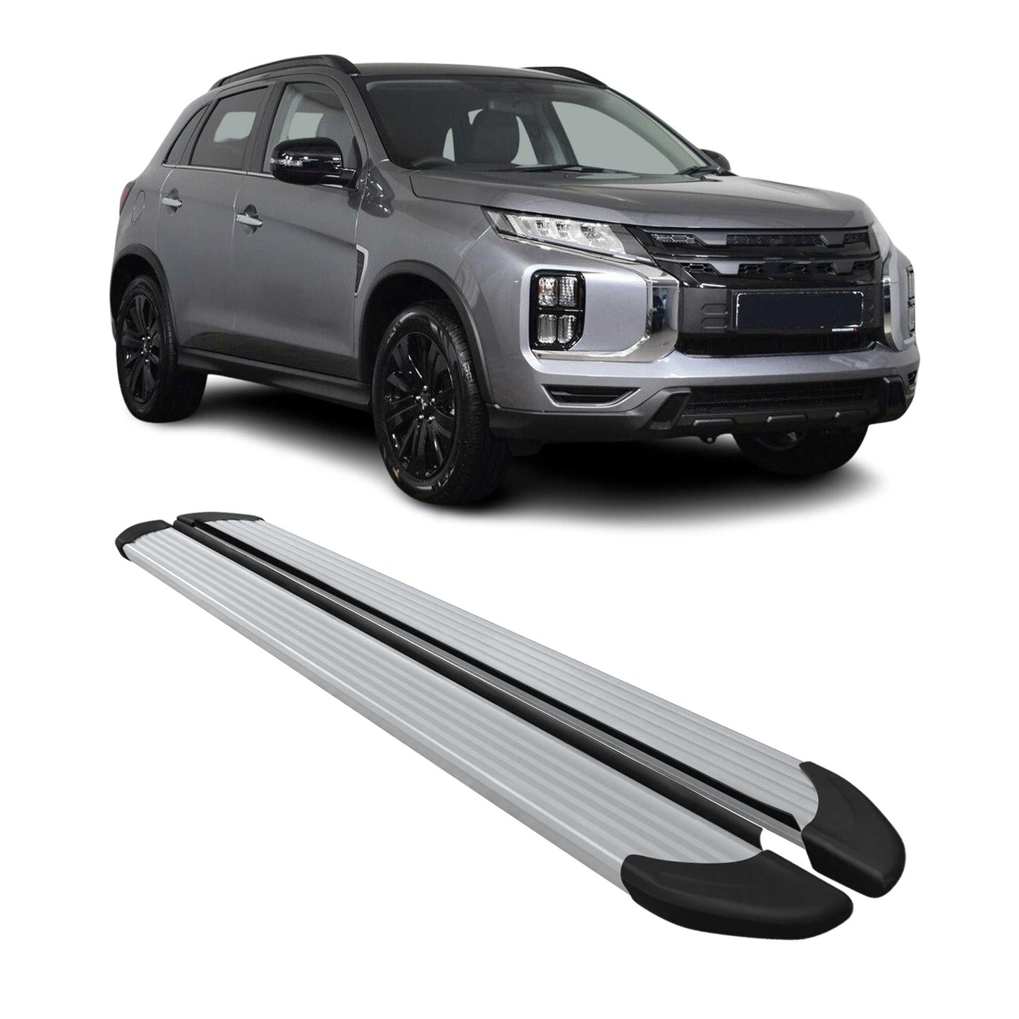 Trittbretter Seitenschweller für Mitsubishi ASX 2023-2025 Aluminium Silber 2 tlg