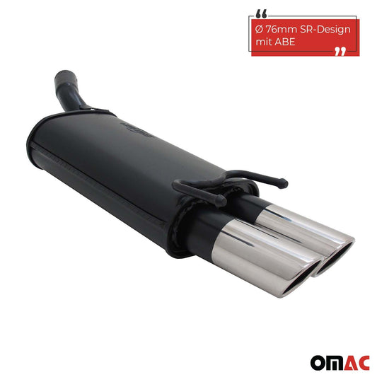 Novus Sportauspuff für Opel Corsa B 2x76mm SR-Design Endschalldämpfer mit ABE