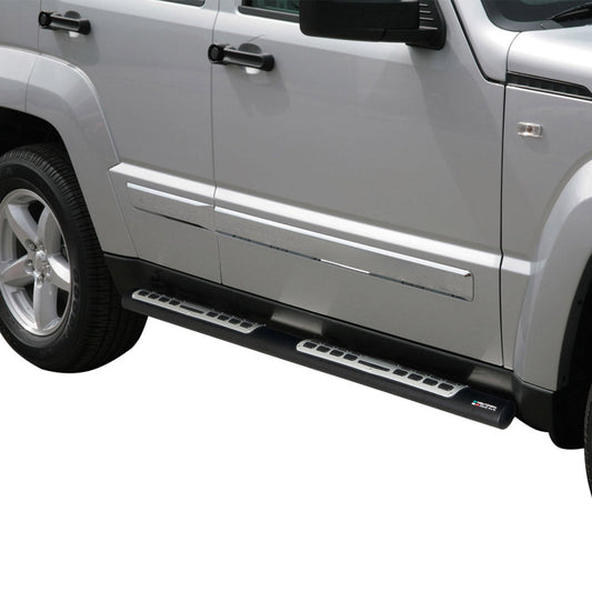 Edelstahl Seitenschweller Schwellerrohre für Jeep Cheeroke 2008-2013 Schwarz