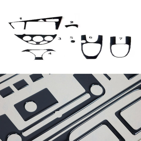 Ornamente interioare cockpit pentru Ford Focus 1998-2004, aspect negru piano, 7 piese