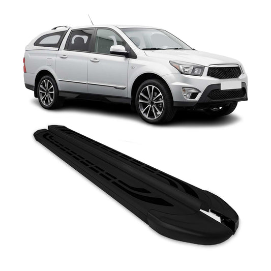 Trittbretter Seitenschweller für Ssangyong Korando Sport 2012-2018 Alu Schwarz
