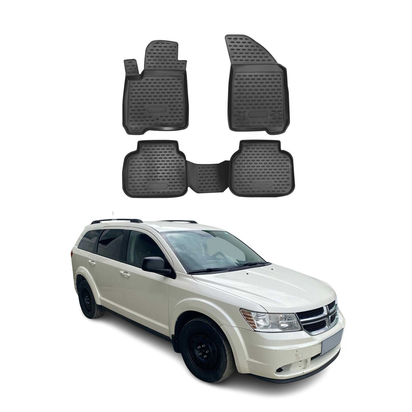 2008-2024 Dodge Journey Fußmatten TPE Schwarz 4 tlg