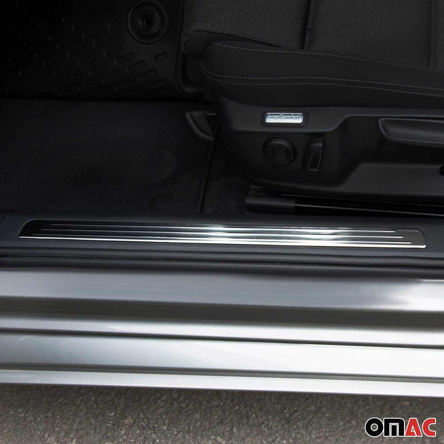 Ornamente prag uși pentru VW Caddy 2015-2025, oțel inoxidabil, argintiu, set 4 piese