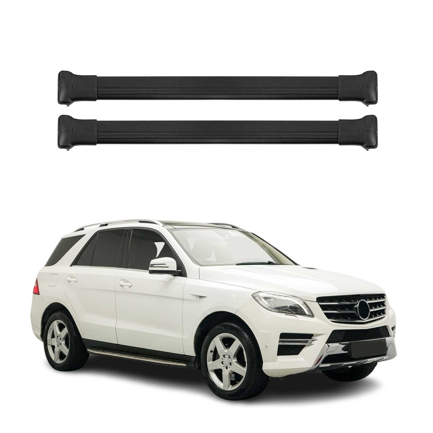 Dachträger für Mercedes ML Klasse GLE W166 2011-2015 75kg Alu Schwarz 3 tlg