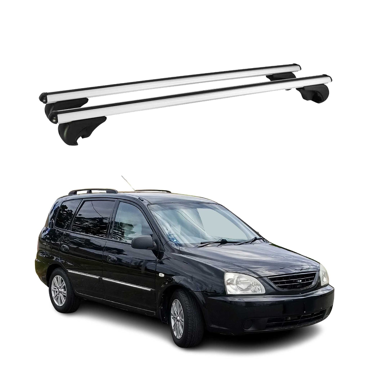 Dachträger Grundtäger für Kia Carens 2002-2006 75kg Alu Silber 2 tlg