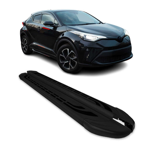 Trittbretter Seitenschweller Seitenbretter für Toyota C-HR 2016-2025 Alu Schwarz