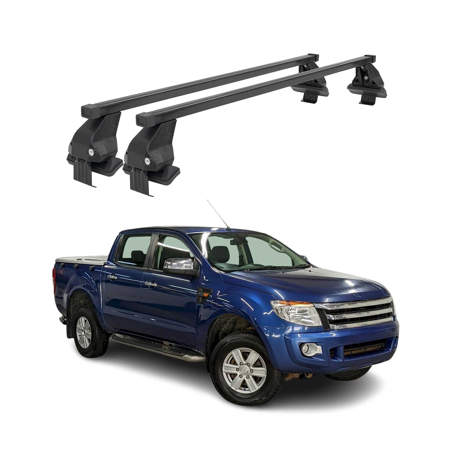 Menabo Portbagaj de plafon pentru Ford Ranger 2011-2015 50kg Oțel Negru 2 buc