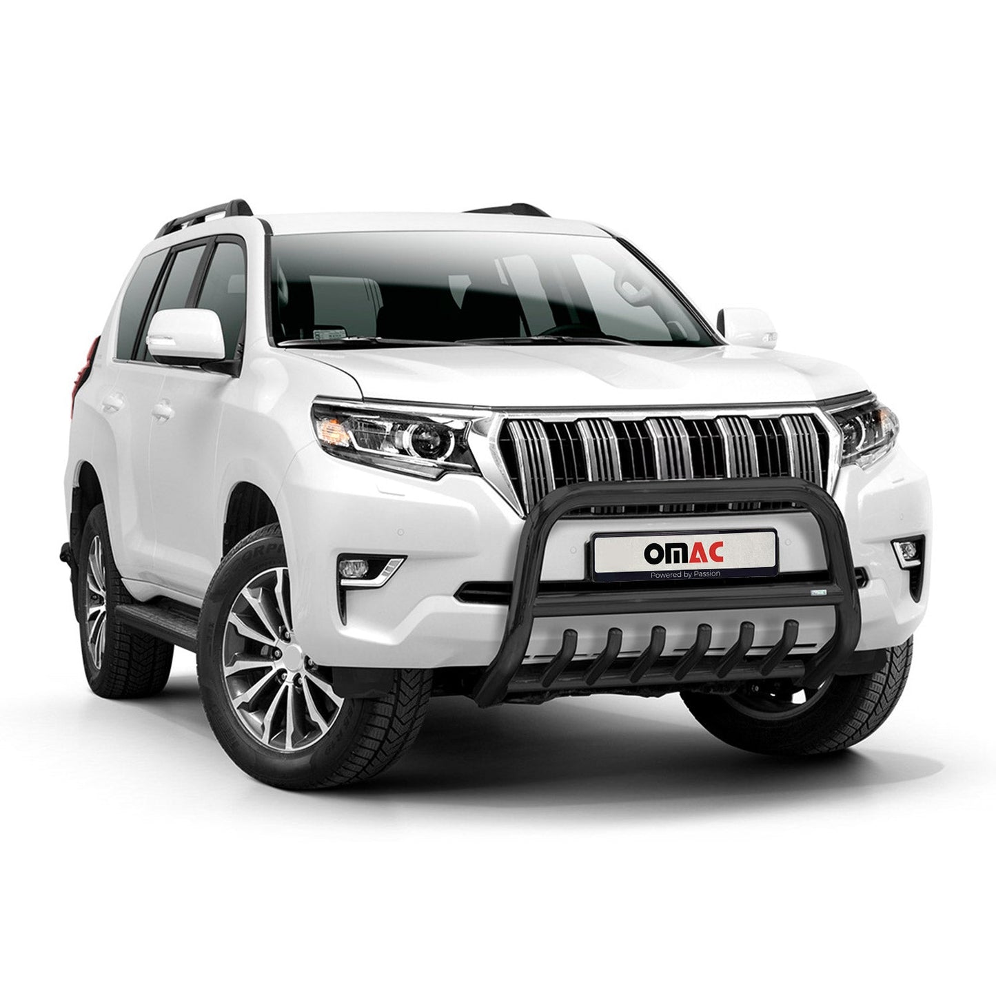 Edelstahl Frontschutzbügel für Toyota Land Cruiser 150 2017-2022 mit ABE Schwarz