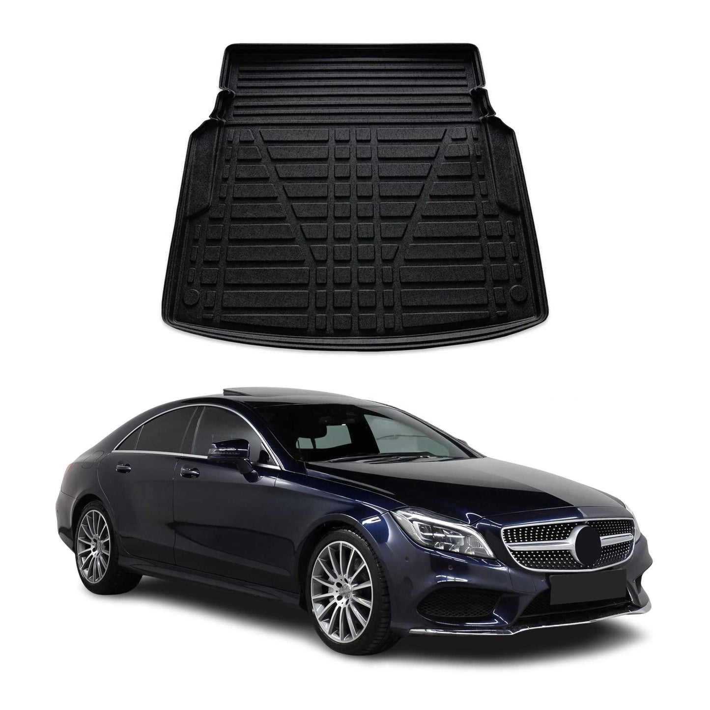 Kofferraumwanne Laderaumwanne für Mercedes CLS C218 2011-2018 Gummi TPE Schwarz