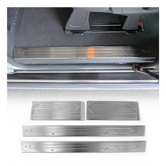 Protecții prag ușă pentru Ford Transit Custom 2013-2024, oțel inoxidabil, 4x