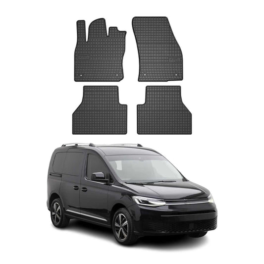 Covorașe cauciucate VW Caddy 2020-2025, set 4 piese, negru