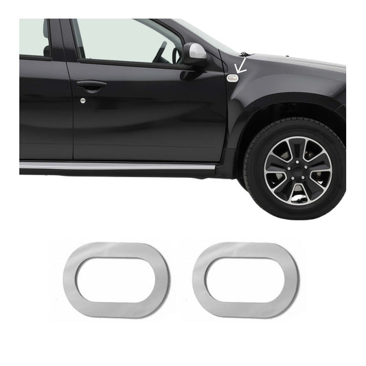 Blinkerrahmen Signalblende Blinker für Dacia Duster 2010-2018 Edelstahl 2x
