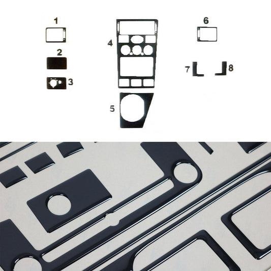 Ornamente interioare pentru Ford Mondeo mk3 2000-2003, set 8 piese, aspect negru lucios