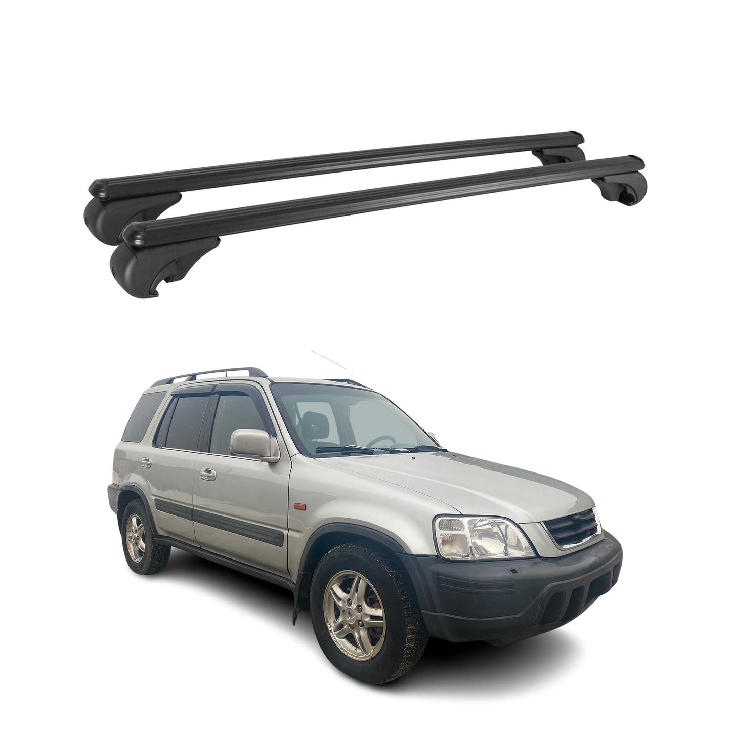 Dachträger für Honda CR-V 1996-2002 Gepäckträger Grundträger Alu Schwarz 2x