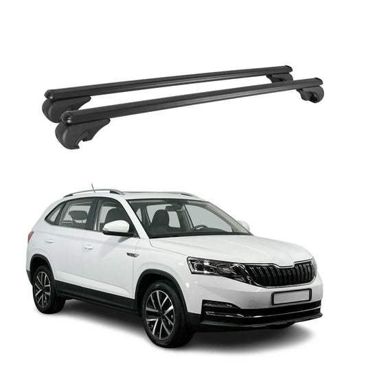 Portbagaj de plafon pentru Skoda Kamiq 2019-2025 75kg aluminiu negru 2 buc