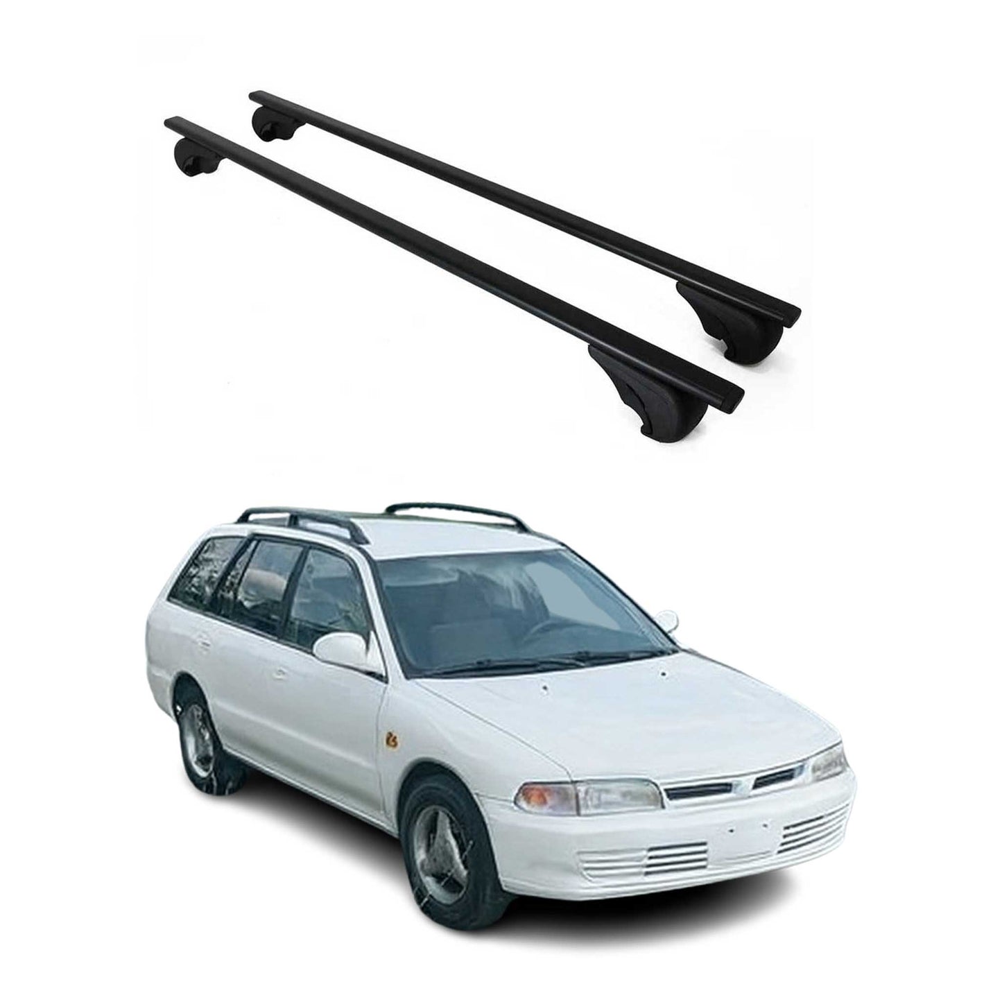 Portbagaj de plafon pentru Mitsubishi Lancer Station Wagon 1991-1995 75kg, negru metalic