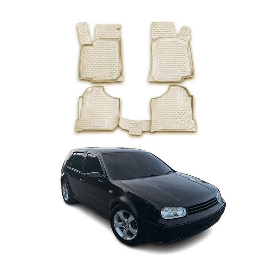 OMAC Gummimatten Fußmatten für VW Golf 4 1997-2006 TPE Automatten Beige 4x