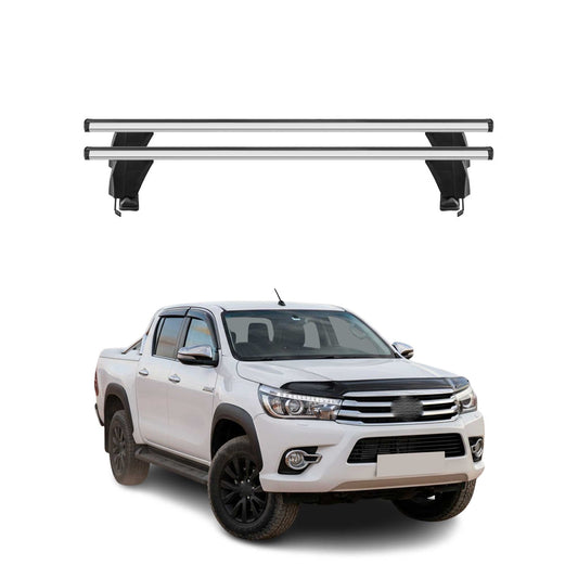 Menabo Dachträger Grundtäger für Toyota Hilux 2010-2015 50kg Alu Silber 2 tlg