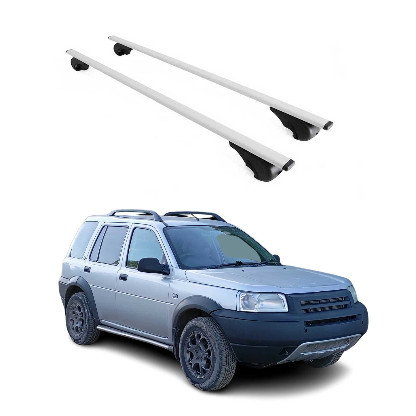 Dachträger Grundtäger für Land Rover Freelander I 1998-2006 75kg Metall Grau 2x