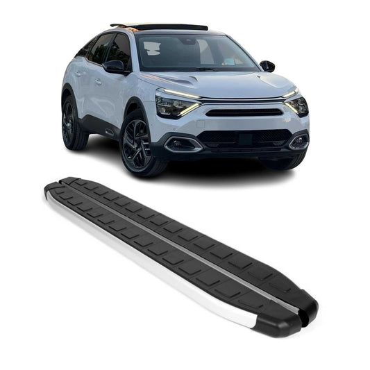 Trittbretter Seitenschweller für Citroen C4 2020-2025 Silber Schwarz Alu 2x